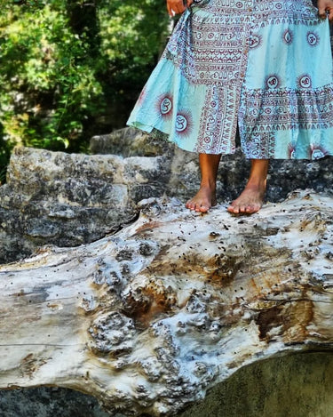 Vestido camisero OM en turquesa