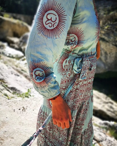Vestido camisero OM en turquesa