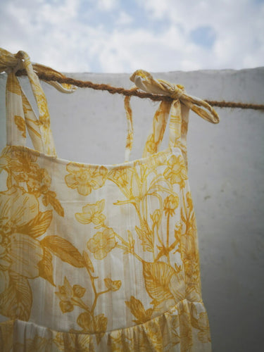 Vestido largo Chintu con volantes