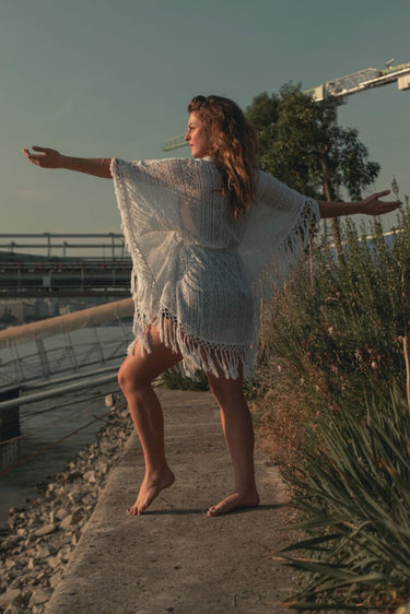 Poncho de encaje antiguo