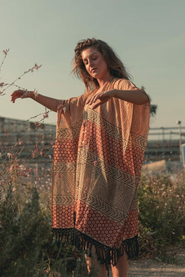 Vestido camisero poncho