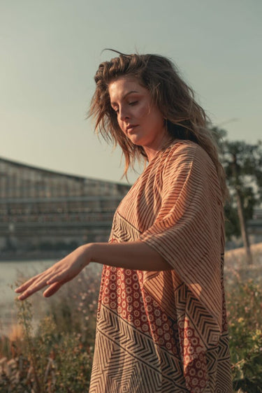 Vestido camisero poncho