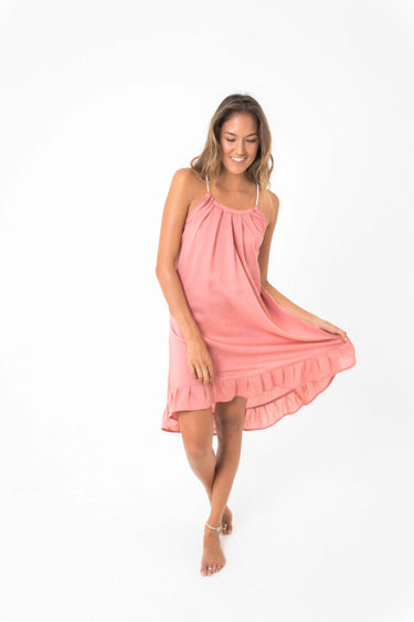 loblolly mini dress salmon kamala kaftan