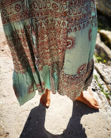 Vestido camisero OM en turquesa