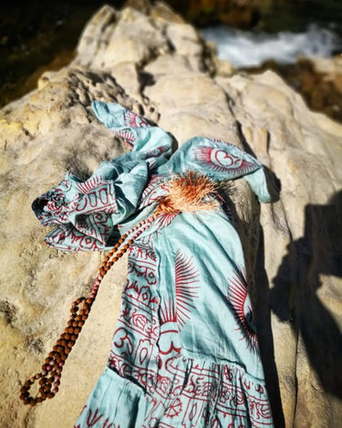 Vestido camisero OM en turquesa