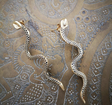 Serpent Brass Earrings