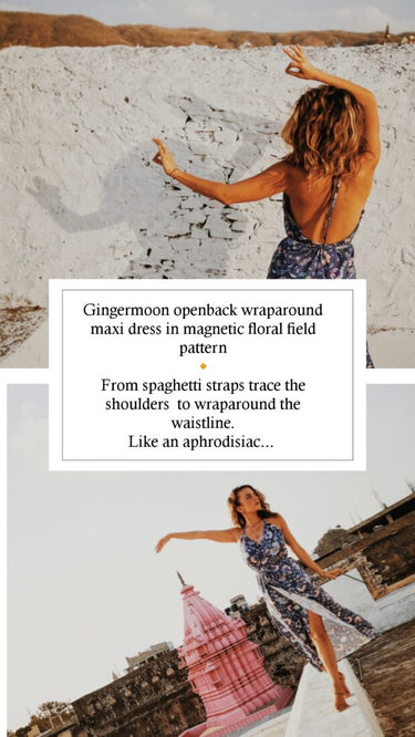 Envoltura con espalda abierta Gingermoon en campo floral magnético