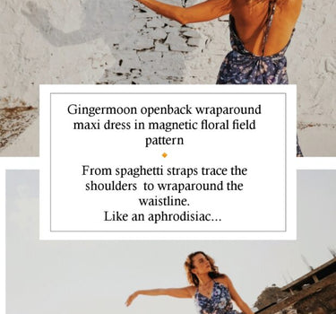 Envoltura con espalda abierta Gingermoon en campo floral magnético