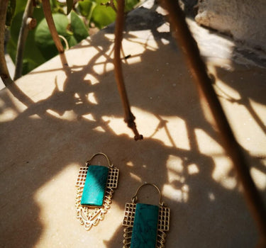Mayan Brass Earrings